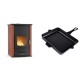 Set Kaminofen, Holzofen Wasserführend Velmora Fire ATS HYDRO, 33kW + Emaillierte grillpfanne Gusseisen Solagio, Black Onyx, 26x32cm | Holzofen | Kaminofen |