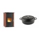 Set Kaminofen, Holzofen Wasserführend Velmora Fire ATS HYDRO, 33kW + Gusseisen Topf Flach Solagio, Black Onyx, Ф26 | Holzofen | Kaminofen |
