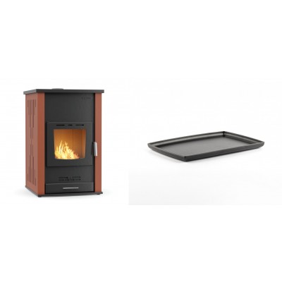 Set Kaminofen, Holzofen Wasserführend Velmora Fire ATS HYDRO, 33kW + Rechteckige Servierplatte aus Gusseisen Solagio, 21x31cm - Küchenofen / Küchenhexe