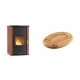Set Kaminofen, Holzofen Wasserführend Velmora Fire ATS HYDRO, 33kW + Holz untersetzer für ovale platte Solagio HSOISK2533, 25x33cm | Holzofen | Kaminofen |