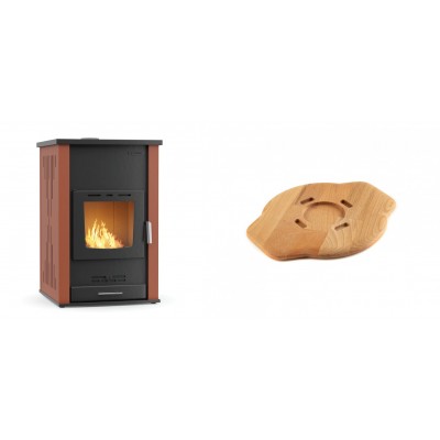 Set Kaminofen, Holzofen Wasserführend Velmora Fire ATS HYDRO, 33kW + Holz untersetzer für gusseisenplatte Solagio HSYSAK20 - Küchenofen / Küchenhexe