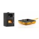 Set Kaminofen, Holzofen Wasserführend mit Backfach Velmora Fire ATS HYDRO ΜΑSΙΝΑ 90-25, 25kW + Emaillierte grillpfanne Gusseisen Solagio, Dijon, 28х28cm | Holzofen | Kaminofen |