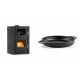 Set Kaminofen, Holzofen Wasserführend mit Backfach Velmora Fire ATS HYDRO ΜΑSΙΝΑ 90-25, 25kW + Emaillierte gusseisenpfanne mit zwei Griffen Solagio, Black Onyx, Ф22cm | Holzofen | Kaminofen |