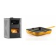 Set Kaminofen, Holzofen Wasserführend mit Backfach Velmora Fire ATS HYDRO ΜΑSΙΝΑ 90-30, 35kW + Emaillierte grillpfanne Gusseisen Solagio, Dijon, 28х28cm | Holzofen | Kaminofen |