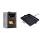 Set Kaminofen, Holzofen Wasserführend mit Backfach Velmora Fire ATS HYDRO ΜΑSΙΝΑ 90-30, 35kW + Emaillierte grillpfanne Gusseisen Solagio, Ivory, 26x32cm | Holzofen | Kaminofen |