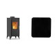 Set Kaminofen, Holzofen Velmora Fire ATS 75-10, 7.14kW + Funkenschutzplatte Stahl 2mm, Größe 98x98cm | Holzofen | Kaminofen |