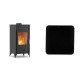 Set Kaminofen, Holzofen Velmora Fire ATS 90-10, 12.12kW + Funkenschutzplatte Stahl 2mm, Größe 98x98cm | Holzofen | Kaminofen |