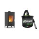 Set Kaminofen, Holzofen Velmora Fire ATS 90-10, 12.12kW + Elektrischer Aschesauger Ribimex, Modell Cenetì, Fassungsvermögen 15 L | Holzofen | Kaminofen |