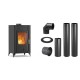 Set Kaminofen, Holzofen Velmora Fire ATS 90-20, 16.02kW + Schornstein Bausatz PARKANEX, Stahl Ø150, Dicke 2mm | Holzofen | Kaminofen |