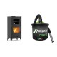 Set Kaminofen, Holzofen mit Backfach Velmora Fire ATS 90-25 ΜΑSΙΝΑ, 12.04kW + Elektrischer Aschesauger Ribimex, Modell Cenetì, Fassungsvermögen 15 L | Holzofen | Kaminofen |