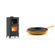 Set Kaminofen, Holzofen mit Backfach Velmora Fire ATS 90-25 ΜΑSΙΝΑ, 12.04kW + Emaillierte grillpfanne Gusseisen Solagio, Dijon, Ф28cm | Holzofen | Kaminofen |