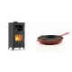 Set Kaminofen, Holzofen mit Backfach Velmora Fire ATS 90-25 ΜΑSΙΝΑ, 12.04kW + Emaillierte grillpfanne Gusseisen Solagio, Rubin, Ф24cm | Holzofen | Kaminofen |