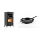 Set Kaminofen, Holzofen mit Backfach Velmora Fire ATS 90-25 ΜΑSΙΝΑ, 12.04kW + Emaillierte grillpfanne Gusseisen Solagio, Black Onyx, Ф24cm | Holzofen | Kaminofen |