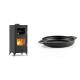 Set Kaminofen, Holzofen mit Backfach Velmora Fire ATS 90-25 ΜΑSΙΝΑ, 12.04kW + Emaillierte gusseisenpfanne mit zwei Griffen Solagio, Black Onyx, Ф22cm | Holzofen | Kaminofen |