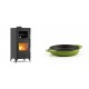 Set Kaminofen, Holzofen mit Backfach Velmora Fire ATS 90-25 ΜΑSΙΝΑ, 12.04kW + Emaillierte gusseisenpfanne mit zwei Griffen Solagio, Bamboo, Ф16cm | Holzofen | Kaminofen |