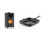 Set Kaminofen, Holzofen mit Backfach Velmora Fire ATS 90-25 ΜΑSΙΝΑ, 12.04kW + Emaillierte Gusseisenpfanne Solagio, Black Onyx, 28x28cm | Holzofen | Kaminofen |