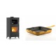 Set Kaminofen, Holzofen mit Backfach Velmora Fire ATS 90-25 ΜΑSΙΝΑ, 12.04kW + Emaillierte Gusseisenpfanne Solagio, Dijon, 28x28cm | Holzofen | Kaminofen |