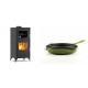 Set Kaminofen, Holzofen mit Backfach Velmora Fire ATS 90-25 ΜΑSΙΝΑ, 12.04kW + Emaillierte Gusseisenpfanne Solagio, Bamboo, Ф24cm | Holzofen | Kaminofen |