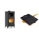 Set Kaminofen, Holzofen mit Backfach Velmora Fire ATS 90-25 ΜΑSΙΝΑ, 12.04kW + Emaillierte grillpfanne Gusseisen Solagio, Dijon, 26x32cm | Holzofen | Kaminofen |