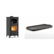 Set Kaminofen, Holzofen mit Backfach Velmora Fire ATS 90-25 ΜΑSΙΝΑ, 12.04kW + Große Grillplatte aus Gusseisen Solagio, 25x44cm | Holzofen | Kaminofen |