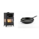 Set Kaminofen, Holzofen mit Backfach Velmora Fire ATS 90-30 3SIDE, 15.18kW + Emaillierte grillpfanne Gusseisen Solagio, Black Onyx, Ф24cm | Holzofen | Kaminofen |