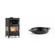 Set Kaminofen, Holzofen mit Backfach Velmora Fire ATS 90-30 3SIDE, 15.18kW + Emaillierte gusseisenpfanne mit zwei Griffen Solagio, Black Onyx, Ф16cm | Holzofen | Kaminofen |