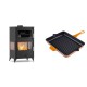 Set Kaminofen, Holzofen mit Backfach Velmora Fire ATS 90-30 3SIDE, 15.18kW + Emaillierte grillpfanne Gusseisen Solagio, Dijon, 26x32cm | Holzofen | Kaminofen |