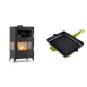 Set Kaminofen, Holzofen mit Backfach Velmora Fire ATS 90-30 3SIDE, 15.18kW + Emaillierte grillpfanne Gusseisen Solagio, Bamboo, 26x32cm | Holzofen | Kaminofen |