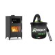 Set Kaminofen, Holzofen mit Backfach Velmora Fire ATS 90-30 ΜΑSΙΝΑ, 15.18kW + Elektrischer Aschesauger Ribimex, Modell Cenetì, Fassungsvermögen 15 L | Holzofen | Kaminofen |