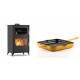 Set Kaminofen, Holzofen mit Backfach Velmora Fire ATS 90-30 ΜΑSΙΝΑ, 15.18kW + Emaillierte grillpfanne Gusseisen Solagio, Dijon, 28х28cm | Holzofen | Kaminofen |