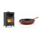 Set Kaminofen, Holzofen mit Backfach Velmora Fire ATS 90-30 ΜΑSΙΝΑ, 15.18kW + Emaillierte grillpfanne Gusseisen Solagio, Rubin, Ф28cm | Holzofen | Kaminofen |