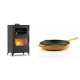 Set Kaminofen, Holzofen mit Backfach Velmora Fire ATS 90-30 ΜΑSΙΝΑ, 15.18kW + Emaillierte grillpfanne Gusseisen Solagio, Dijon, Ф28cm | Holzofen | Kaminofen |