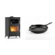 Set Kaminofen, Holzofen mit Backfach Velmora Fire ATS 90-30 ΜΑSΙΝΑ, 15.18kW + Emaillierte grillpfanne Gusseisen Solagio, Black Onyx, Ф24cm | Holzofen | Kaminofen |