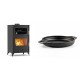 Set Kaminofen, Holzofen mit Backfach Velmora Fire ATS 90-30 ΜΑSΙΝΑ, 15.18kW + Emaillierte gusseisenpfanne mit zwei Griffen Solagio, Black Onyx, Ф22cm | Holzofen | Kaminofen |