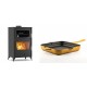 Set Kaminofen, Holzofen mit Backfach Velmora Fire ATS 90-30 ΜΑSΙΝΑ, 15.18kW + Emaillierte Gusseisenpfanne Solagio, Dijon, 28x28cm | Holzofen | Kaminofen |