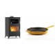 Set Kaminofen, Holzofen mit Backfach Velmora Fire ATS 90-30 ΜΑSΙΝΑ, 15.18kW + Emaillierte Gusseisenpfanne Solagio, Dijon, Ф28cm | Holzofen | Kaminofen |
