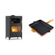 Set Kaminofen, Holzofen mit Backfach Velmora Fire ATS 90-30 ΜΑSΙΝΑ, 15.18kW + Emaillierte grillpfanne Gusseisen Solagio, Dijon, 26x32cm | Holzofen | Kaminofen |