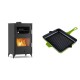 Set Kaminofen, Holzofen mit Backfach Velmora Fire ATS 90-30 ΜΑSΙΝΑ, 15.18kW + Emaillierte grillpfanne Gusseisen Solagio, Bamboo, 26x32cm | Holzofen | Kaminofen |