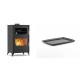 Set Kaminofen, Holzofen mit Backfach Velmora Fire ATS 90-30 ΜΑSΙΝΑ, 15.18kW + Rechteckige Servierplatte aus Gusseisen Solagio, 21x31cm | Holzofen | Kaminofen |