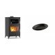 Set Kaminofen, Holzofen mit Backfach Velmora Fire ATS 90-30 ΜΑSΙΝΑ, 15.18kW + Gusseiserne auflaufform Solagio oval, 17x28cm | Holzofen | Kaminofen |