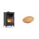 Set Kaminofen, Holzofen mit Backfach Velmora Fire ATS 90-30 ΜΑSΙΝΑ, 15.18kW + Holz untersetzer für ovale gusseisenpfanne Solagio HSFT1825 | Holzofen | Kaminofen |