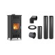 Set Holzofen mit Gebläse Velmora Fire AERO 1050, 17.35kW + Schornstein Bausatz PARKANEX, Stahl Ø150, Dicke 2mm | Holzofen | Kaminofen |