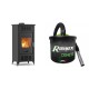 Set Holzofen mit Gebläse Velmora Fire AERO 1050, 17.35kW + Elektrischer Aschesauger Ribimex, Modell Cenetì, Fassungsvermögen 15 L | Holzofen mit gebläse | Kaminofen |