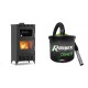 Set Kaminofen, Holzofen mit Backfach Velmora Fire ATS 90-30 ΜΑSΙΝΑ AERO, mit gebläse, 18.23kW + Elektrischer Aschesauger Ribimex, Modell Cenetì, Fassungsvermögen 15 L | Holzofen | Kaminofen |
