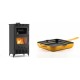 Set Kaminofen, Holzofen mit Backfach Velmora Fire ATS 90-30 ΜΑSΙΝΑ AERO, mit gebläse, 18.23kW + Emaillierte grillpfanne Gusseisen Solagio, Dijon, 28х28cm | Holzofen | Kaminofen |