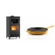 Set Kaminofen, Holzofen mit Backfach Velmora Fire ATS 90-30 ΜΑSΙΝΑ AERO, mit gebläse, 18.23kW + Emaillierte grillpfanne Gusseisen Solagio, Dijon, Ф28cm | Holzofen | Kaminofen |