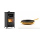 Set Kaminofen, Holzofen mit Backfach Velmora Fire ATS 90-30 ΜΑSΙΝΑ AERO, mit gebläse, 18.23kW + Emaillierte Gusseisenpfanne Solagio, Dijon, Ф24cm | Holzofen | Kaminofen |