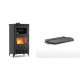 Set Kaminofen, Holzofen mit Backfach Velmora Fire ATS 90-30 ΜΑSΙΝΑ AERO, mit gebläse, 18.23kW + Mini-Grillplatte aus Gusseisen Solagio, 15.5x22.5cm | Holzofen | Kaminofen |