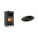 Set Kaminofen, Holzofen mit Backfach Velmora Fire ATS 90-30 ΜΑSΙΝΑ AERO, mit gebläse, 18.23kW + Gusseiserne auflaufform Solagio oval, 25x33cm | Holzofen | Kaminofen |