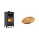 Set Kaminofen, Holzofen mit Backfach Velmora Fire ATS 90-30 ΜΑSΙΝΑ AERO, mit gebläse, 18.23kW + Holz untersetzer für ovale platte Solagio HSOISK1728, 17x28cm | Holzofen | Kaminofen |